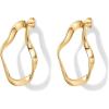 imagePAVOI 14K Gold Plated Sterling Silver Posts Chunky Vintage Organic Hammered Brushed and Textured Geometric Earrings for Women  Statement Earring PairWavy