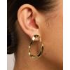 imagePAVOI 14K Gold Plated Sterling Silver Posts Chunky Vintage Organic Hammered Brushed and Textured Geometric Earrings for Women  Statement Earring PairWavy