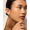 imagePAVOI 14K Gold Plated Sterling Silver Posts Chunky Vintage Organic Hammered Brushed and Textured Geometric Earrings for Women  Statement Earring PairWavy