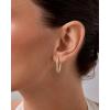 imagePAVOI 14K Gold Plated Sterling Silver Posts Geometric Hoop Earrings for Women  Trendy Geo Long Oval UShaped Link Triangle Huggie Hoops EarringOval