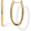 imagePAVOI 14K Gold Plated Sterling Silver Posts Geometric Hoop Earrings for Women  Trendy Geo Long Oval UShaped Link Triangle Huggie Hoops EarringOval