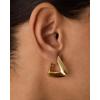 imagePAVOI 14K Gold Plated Sterling Silver Posts Geometric Hoop Earrings for Women  Trendy Geo Long Oval UShaped Link Triangle Huggie Hoops EarringTriangle