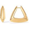 imagePAVOI 14K Gold Plated Sterling Silver Posts Geometric Hoop Earrings for Women  Trendy Geo Long Oval UShaped Link Triangle Huggie Hoops EarringTriangle