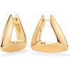 imagePAVOI 14K Gold Plated Sterling Silver Posts Geometric Hoop Earrings for Women  Trendy Geo Long Oval UShaped Link Triangle Huggie Hoops EarringTriangle