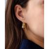 imagePAVOI 14K Gold Plated Sterling Silver Posts Geometric Hoop Earrings for Women  Trendy Geo Long Oval UShaped Link Triangle Huggie Hoops EarringTriple