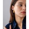 imagePAVOI 14K Gold Plated Sterling Silver Posts Geometric Hoop Earrings for Women  Trendy Geo Long Oval UShaped Link Triangle Huggie Hoops EarringTriple
