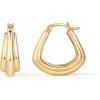 imagePAVOI 14K Gold Plated Sterling Silver Posts Geometric Hoop Earrings for Women  Trendy Geo Long Oval UShaped Link Triangle Huggie Hoops EarringTriple