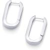 imagePAVOI 14K Gold Plated Sterling Silver Posts Geometric Hoop Earrings for Women  Trendy Geo Long Oval UShaped Link Triangle Huggie Hoops EarringUShaped