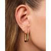 imagePAVOI 14K Gold Plated Sterling Silver Posts Geometric Hoop Earrings for Women  Trendy Geo Long Oval UShaped Link Triangle Huggie Hoops EarringUShaped
