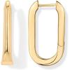 imagePAVOI 14K Gold Plated Sterling Silver Posts Geometric Hoop Earrings for Women  Trendy Geo Long Oval UShaped Link Triangle Huggie Hoops EarringUShaped