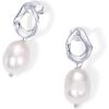 imagePAVOI 14K Gold Plated Sterling Silver Statement Pearl Drop Earrings for Women  Lightweight Pearl Dangle Studs EarringsWhite Gold