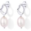 imagePAVOI 14K Gold Plated Sterling Silver Statement Pearl Drop Earrings for Women  Lightweight Pearl Dangle Studs EarringsWhite Gold
