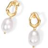 imagePAVOI 14K Gold Plated Sterling Silver Statement Pearl Drop Earrings for Women  Lightweight Pearl Dangle Studs EarringsYellow Gold