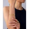 imagePAVOI 14K Gold Plated Waterproof Bangle Bracelets for Women  Stainless Steel Faceted Hammered Ball Beaded Hinged BraceletWhite Gold
