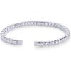 imagePAVOI 14K Gold Plated Waterproof Bangle Bracelets for Women  Stainless Steel Faceted Hammered Ball Beaded Hinged BraceletWhite Gold