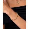 imagePAVOI 14K Gold Plated Waterproof Bangle Bracelets for Women  Stainless Steel Faceted Hammered Ball Beaded Hinged BraceletWhite Gold