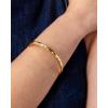 imagePAVOI 14K Gold Plated Waterproof Bangle Bracelets for Women  Stainless Steel Faceted Hammered Ball Beaded Hinged BraceletYellow Gold
