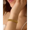 imagePAVOI 14K Gold Plated Waterproof Watch Strap Chain Bracelet for Women  Two Toned Mixed Metals Stainless Steel Chunky Link BraceletYellow Gold