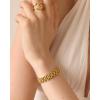 imagePAVOI 14K Gold Plated Waterproof Watch Strap Chain Bracelet for Women  Two Toned Mixed Metals Stainless Steel Chunky Link BraceletYellow Gold