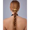imagePAVOI 14K Yellow Gold Double Arch Chunky Metal Hair Band Ponytail Holders for Women  Stainless Steel Statement Cuff Fashion Accessories  Waterproof Stretchy Gold Hair TiesDouble Arch Yellow Gold