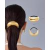 imagePAVOI 14K Yellow Gold Double Arch Chunky Metal Hair Band Ponytail Holders for Women  Stainless Steel Statement Cuff Fashion Accessories  Waterproof Stretchy Gold Hair TiesChunky Yellow Gold