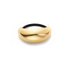 imagePAVOI 14K Yellow Gold Double Arch Chunky Metal Hair Band Ponytail Holders for Women  Stainless Steel Statement Cuff Fashion Accessories  Waterproof Stretchy Gold Hair TiesChunky Yellow Gold