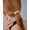 imagePAVOI 14K Yellow Gold Double Arch Chunky Metal Hair Band Ponytail Holders for Women  Stainless Steel Statement Cuff Fashion Accessories  Waterproof Stretchy Gold Hair TiesDouble Arch Yellow Gold