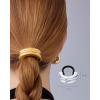 imagePAVOI 14K Yellow Gold Double Arch Chunky Metal Hair Band Ponytail Holders for Women  Stainless Steel Statement Cuff Fashion Accessories  Waterproof Stretchy Gold Hair TiesDouble Arch White Gold