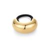 imagePAVOI 14K Yellow Gold Double Arch Chunky Metal Hair Band Ponytail Holders for Women  Stainless Steel Statement Cuff Fashion Accessories  Waterproof Stretchy Gold Hair TiesDome Yellow Gold