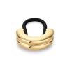 imagePAVOI 14K Yellow Gold Double Arch Chunky Metal Hair Band Ponytail Holders for Women  Stainless Steel Statement Cuff Fashion Accessories  Waterproof Stretchy Gold Hair TiesDouble Arch Yellow Gold