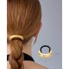 imagePAVOI 14K Yellow Gold Double Arch Chunky Metal Hair Band Ponytail Holders for Women  Stainless Steel Statement Cuff Fashion Accessories  Waterproof Stretchy Gold Hair TiesArch Yellow Gold