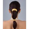imagePAVOI 14K Yellow Gold Double Arch Chunky Metal Hair Band Ponytail Holders for Women  Stainless Steel Statement Cuff Fashion Accessories  Waterproof Stretchy Gold Hair TiesChunky Yellow Gold