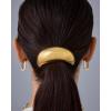 imagePAVOI 14K Yellow Gold Double Arch Chunky Metal Hair Band Ponytail Holders for Women  Stainless Steel Statement Cuff Fashion Accessories  Waterproof Stretchy Gold Hair TiesChunky Yellow Gold