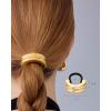 imagePAVOI 14K Yellow Gold Double Arch Chunky Metal Hair Band Ponytail Holders for Women  Stainless Steel Statement Cuff Fashion Accessories  Waterproof Stretchy Gold Hair TiesDouble Arch Yellow Gold