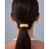 imagePAVOI 14K Yellow Gold Double Arch Chunky Metal Hair Band Ponytail Holders for Women  Stainless Steel Statement Cuff Fashion Accessories  Waterproof Stretchy Gold Hair TiesDome White Gold