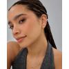 imagePAVOI 18K Gold Plated Sterling Silver Posts Beaded Huggie Hoop Earrings for Women  Lightweight Gold Hoop EarringsWhite Gold