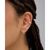 imagePAVOI 18K Gold Plated Sterling Silver Posts Beaded Huggie Hoop Earrings for Women  Lightweight Gold Hoop EarringsWhite Gold
