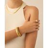 imagePAVOI Stainless Steel 14K Gold Plated Waterproof Flexible Stretch Chunky Bangle for Women  Cobra BraceletWhite Gold