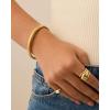 imagePAVOI Stainless Steel 14K Gold Plated Waterproof Flexible Stretch Chunky Bangle for Women  Cobra BraceletWhite Gold