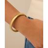 imagePAVOI Stainless Steel 14K Gold Plated Waterproof Flexible Stretch Chunky Bangle for Women  Cobra BraceletWhite Gold