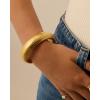 imagePAVOI Stainless Steel 14K Gold Plated Waterproof Flexible Stretch Chunky Bangle for Women  Cobra BraceletWhite Gold