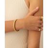 imagePAVOI Stainless Steel 14K Gold Plated Waterproof Flexible Stretch Chunky Bangle for Women  Cobra BraceletYellow Gold