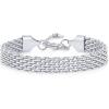 imagePAVOI 14K Gold Plated Chunky Chain Adjustable Bracelet for Women  Stainless Steel Lightweight Trendy Chain BraceletWhite Gold