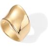 imagePAVOI 14K Gold Plated Chunky Statement Ring for Women  Stainless Steel Hypoallergenic Wide Stackable RingsYellow Gold