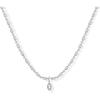imagePAVOI 14K Gold Plated Dainty Tube Ball Square Beaded Chain Bezel Set Solitaire Pendant Necklace for Women  Round Princess Marquise Cubic Zirconia Statement NecklaceWhite Gold
