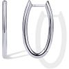imagePAVOI 14K Gold Plated Sterling Silver Posts Geometric Hoop Earrings for Women  Trendy Geo Long Oval UShaped Link Triangle Huggie Hoops EarringOval