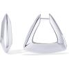 imagePAVOI 14K Gold Plated Sterling Silver Posts Geometric Hoop Earrings for Women  Trendy Geo Long Oval UShaped Link Triangle Huggie Hoops EarringTriangle