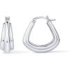 imagePAVOI 14K Gold Plated Sterling Silver Posts Geometric Hoop Earrings for Women  Trendy Geo Long Oval UShaped Link Triangle Huggie Hoops EarringTriple