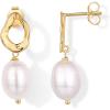imagePAVOI 14K Gold Plated Sterling Silver Statement Pearl Drop Earrings for Women  Lightweight Pearl Dangle Studs EarringsYellow Gold