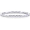 imagePAVOI 14K Gold Plated Waterproof Bangle Bracelets for Women  Stainless Steel Faceted Hammered Ball Beaded Hinged BraceletWhite Gold